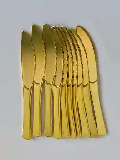 Cuchillo Dorado Plástico Desechable