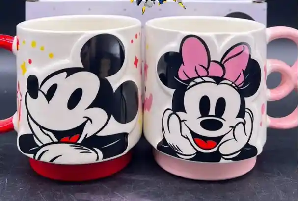 Par Mugs Taza Pocillo Vaso Ceramica Motivo Mickey Mouse Y Minnie