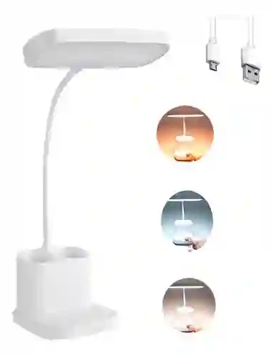 Lámpara Led Recargable Portátil Con Luz Cálida Y Fría – Cuello Flexible