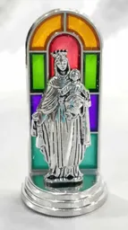 Figura Religiosa Virgen Del Carmen Mini Plateada 6cm