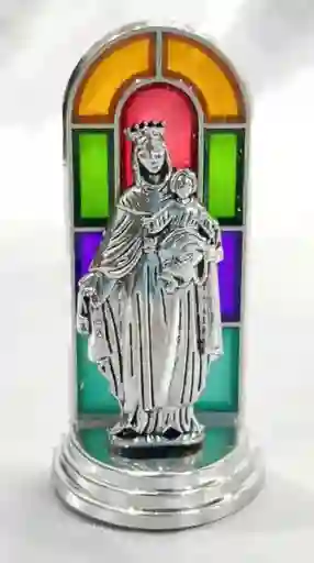 Figura Religiosa Virgen Del Carmen Mini Plateada 6cm