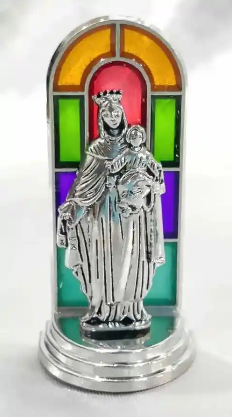 Figura Religiosa Virgen Del Carmen Mini Plateada 6cm