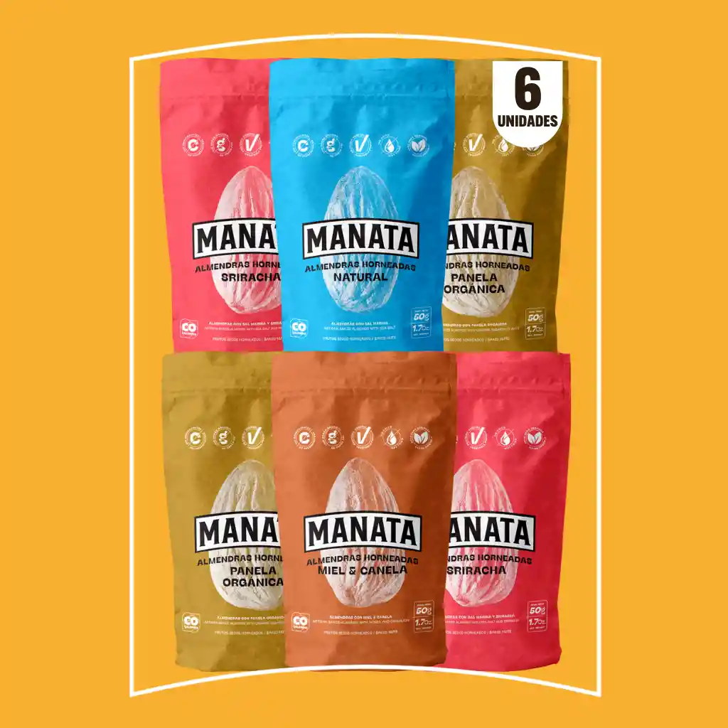 Manata Almendras (x6 Unds) Sabores Surtidos