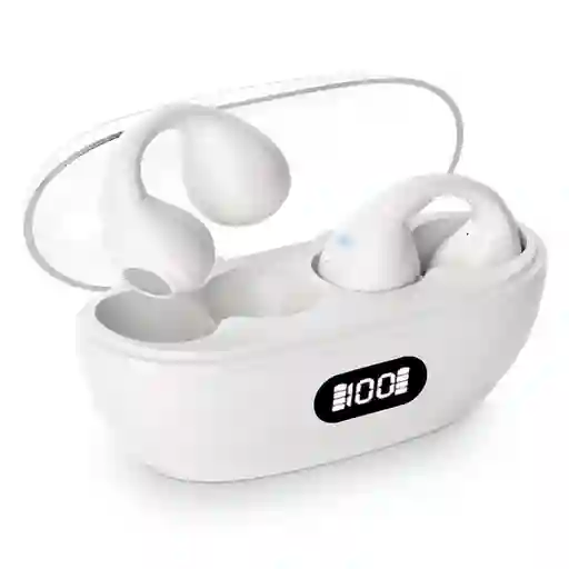 Auriculares Earcuff Conducción Osea Pq3 Inalámbricos Bluetooth Color Blanco O Negro