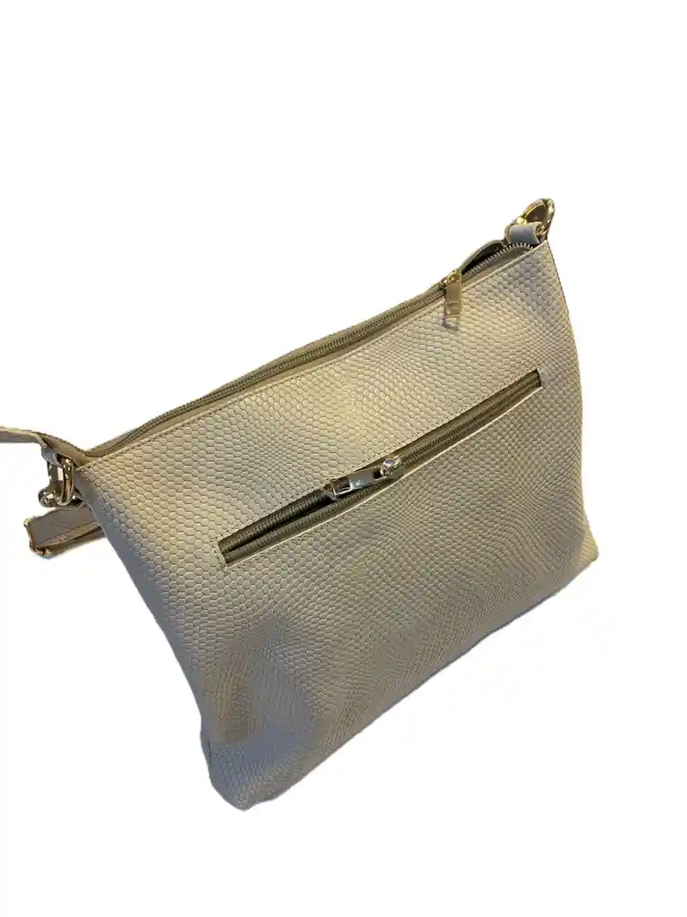 Bolso Cuero Natural Textura Blanco