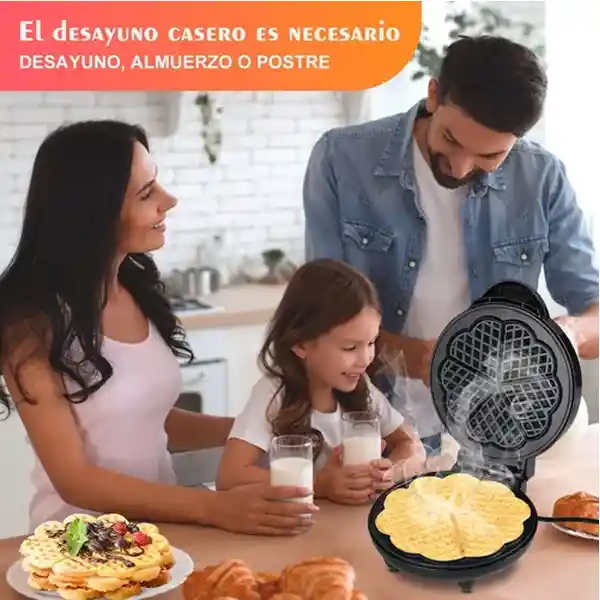 Waflera Eléctrica Antiadherente 5 Corazones De Wafles