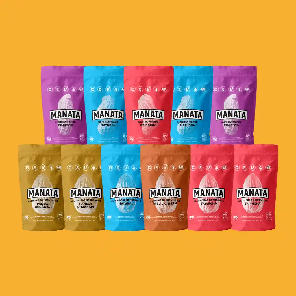 Manata Maní (x5) + Almendras (x6) Sabores Surtidos