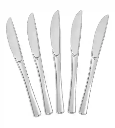 Cuchillo Plástico Desechable Plateado