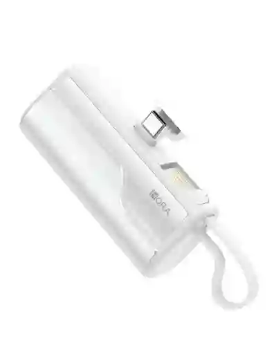 Power Bank 4500mah Batería Portátil Tipo C Con Usb-a Mini Color Blanco