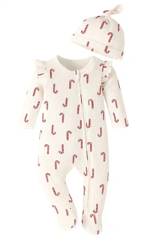 Conjunto Pijama Y Gorro Bastoncitos