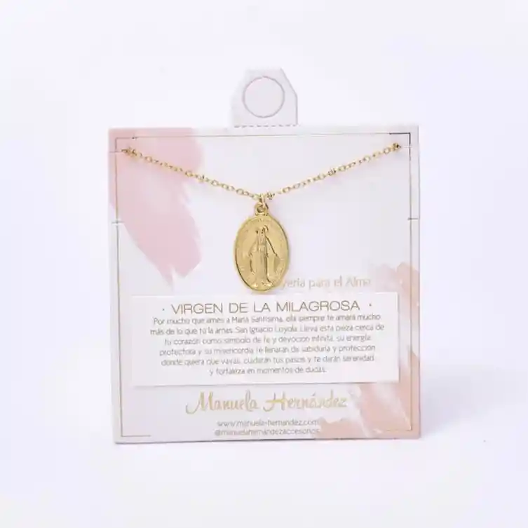 Collar Virgen Milagrosa Medallón Maxi