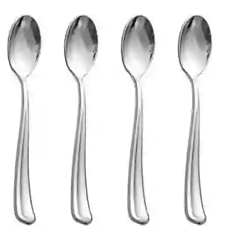 Cucharita Plastica Desechable Plateada Dulcera