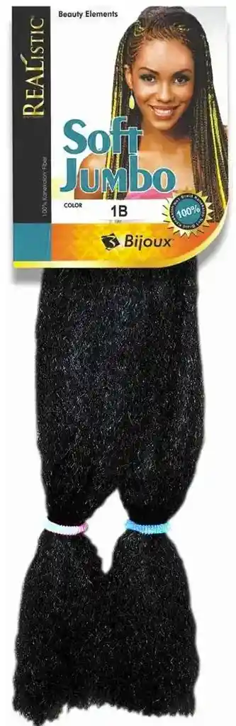 Extension De Cabello Sintetico, 100% Kanekalon, Realistic - Color 1