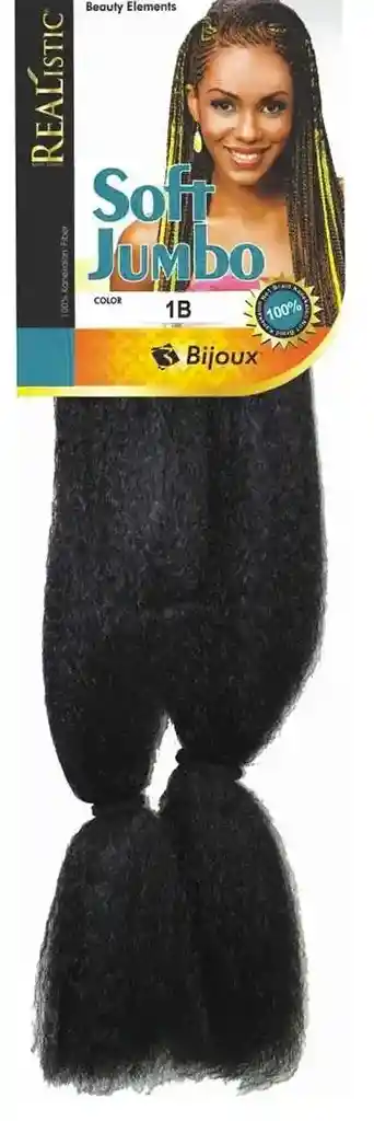 Extension De Cabello Sintetico, 100% Kanekalon, Realistic - Color 1b