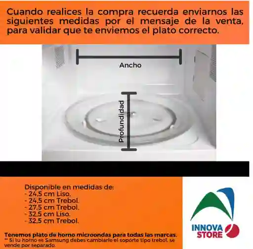 Plato Para Horno Microondas Samsung De 28 Cm