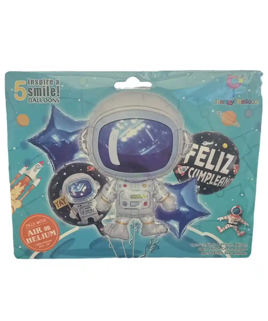 Bouquet Globo Bomba Personaje Infantil Astronauta X5