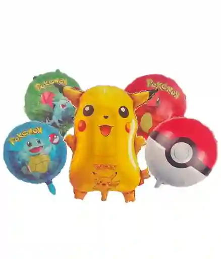 Bouquet Globo Bomba Personaje Infantil Pokemon X5