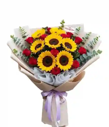 Ramillete De Girasol Y Rosa
