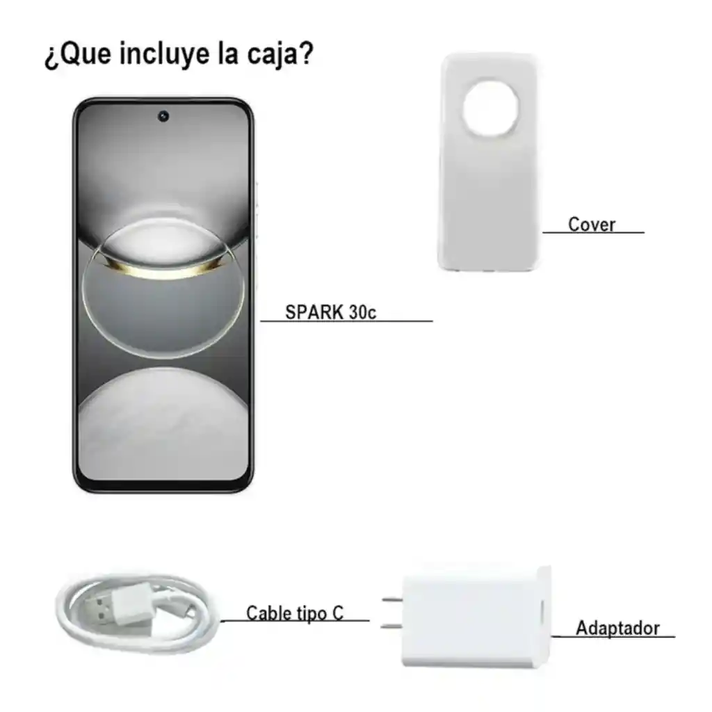 Celular Tecno Spart 30c Kl5 8gb+256gb Orbit White