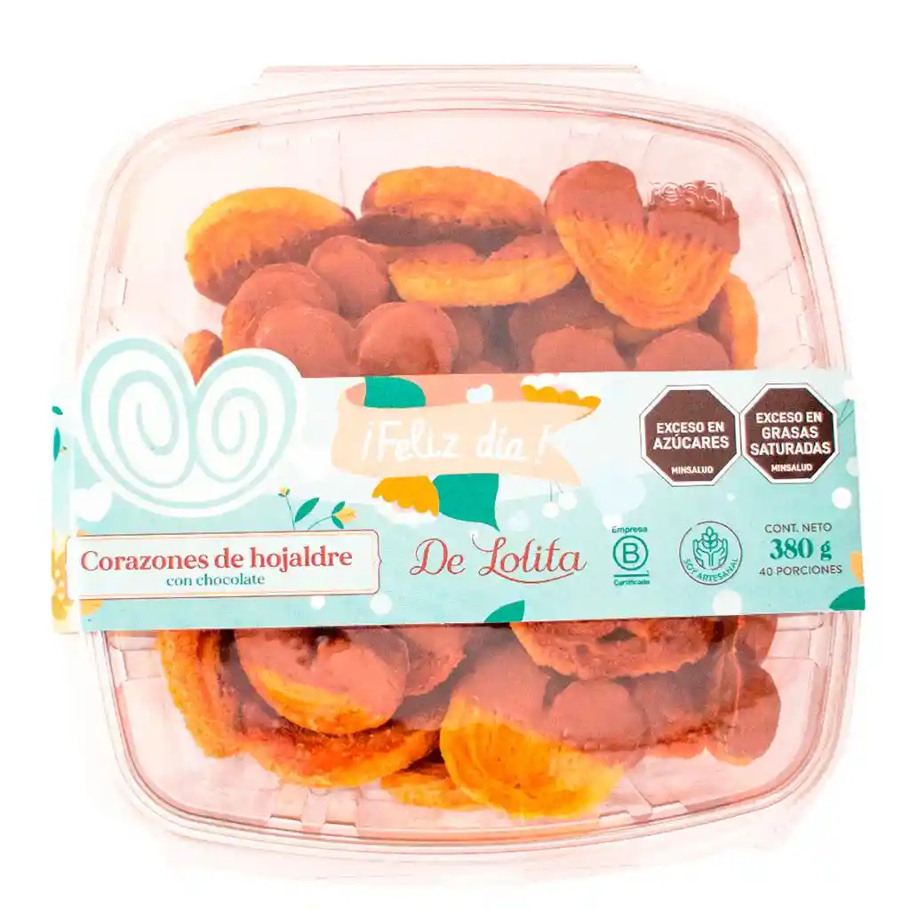 De Lolita Corazones De Hojaldre Con Chocolate 40 Unidades