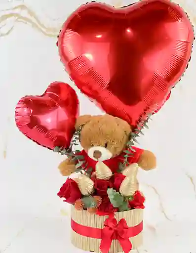 Cofre Enamorar Y Peluche Camisa Roja