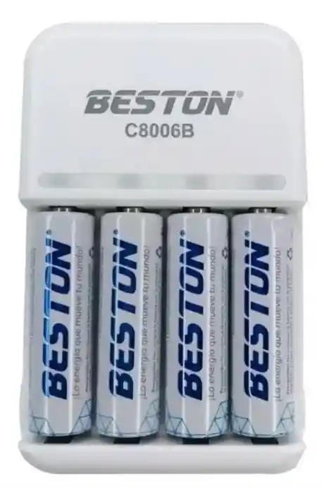 Combo Cargador De Baterias Mixto Aa/aaa + 4 Pilas Aa De 1500mah Bateria Recargable