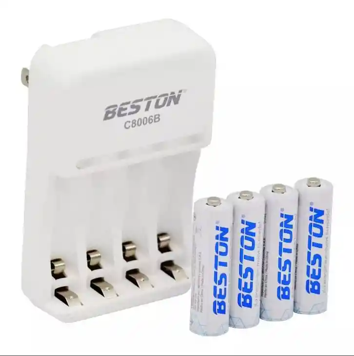 Combo Cargador De Baterias Mixto Aa/aaa + 4 Pilas Aa De 1500mah Bateria Recargable