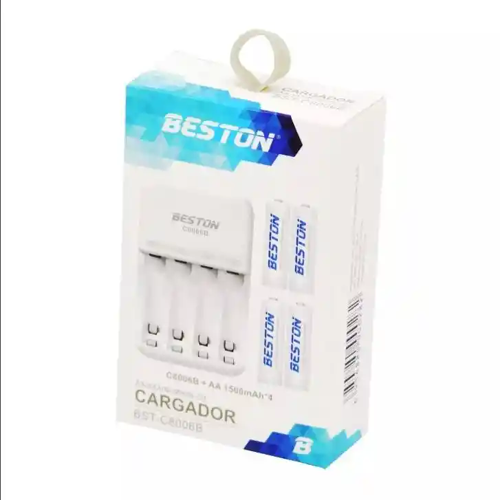 Combo Cargador De Baterias Mixto Aa/aaa + 4 Pilas Aa De 1500mah Bateria Recargable
