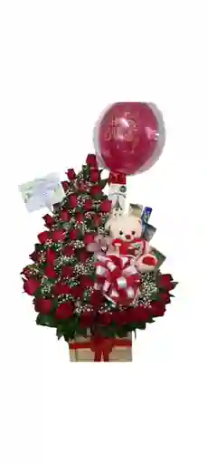 Ramo De Rosas Rojas Y Peluche