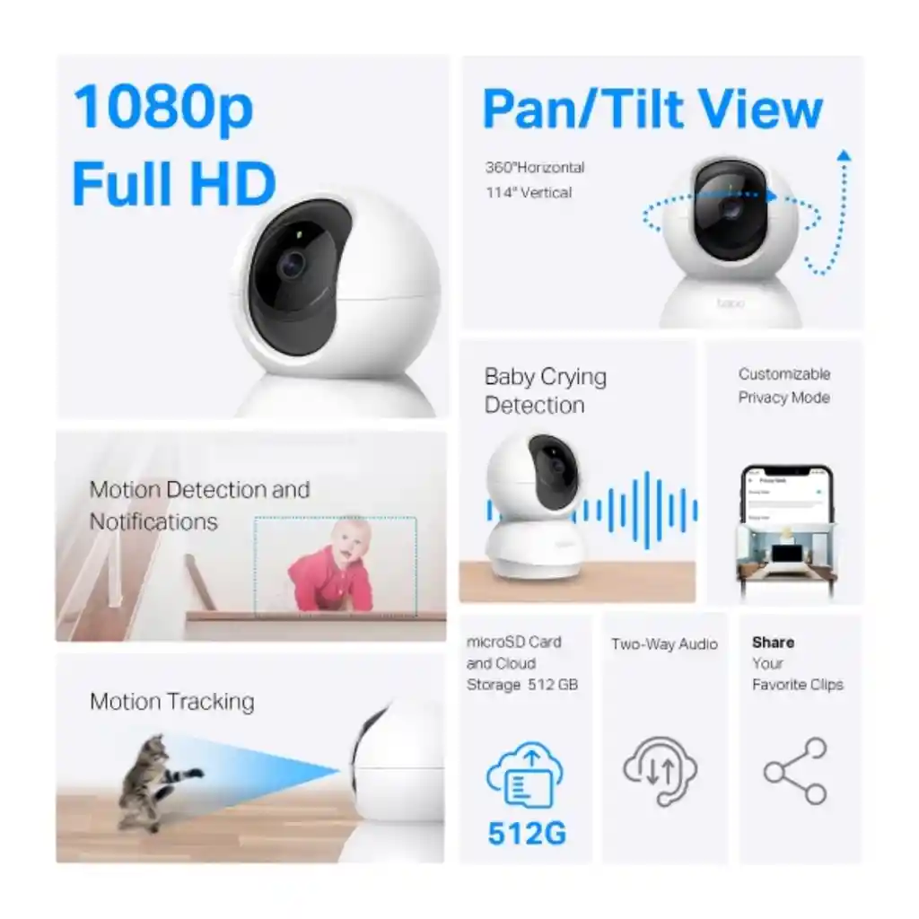 Cámara Tapo Tplink Wi-fi De Sobremesa De 360 Grados Con Dete