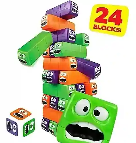 Jenga Juego De Mesa Gusanos Wobbly Worms 24 Bloques Con Dado