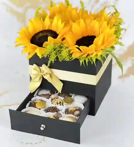Cofre Chocolates Girasoles