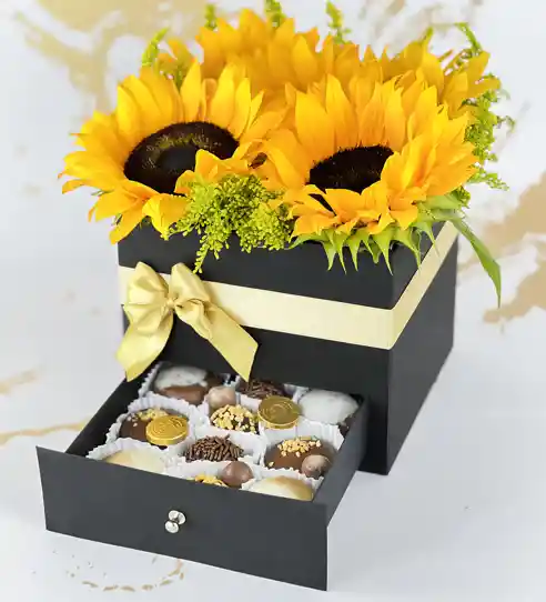 Cofre Chocolates Girasoles