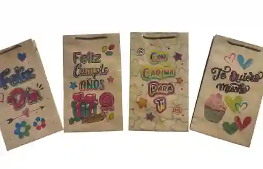 Bolsa Kraft 27x16 Cm Varios Motivos Para Ocasiones Especiales