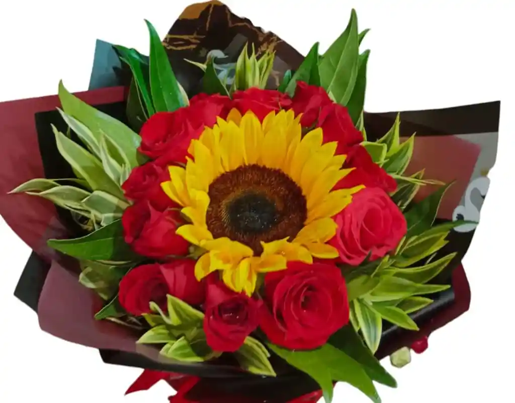 Bouquet De Girasol Y Rosas