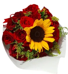 Ramillete De Rosa Y Girasol
