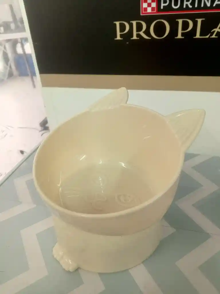 Comedero Elevado Cara De Gato