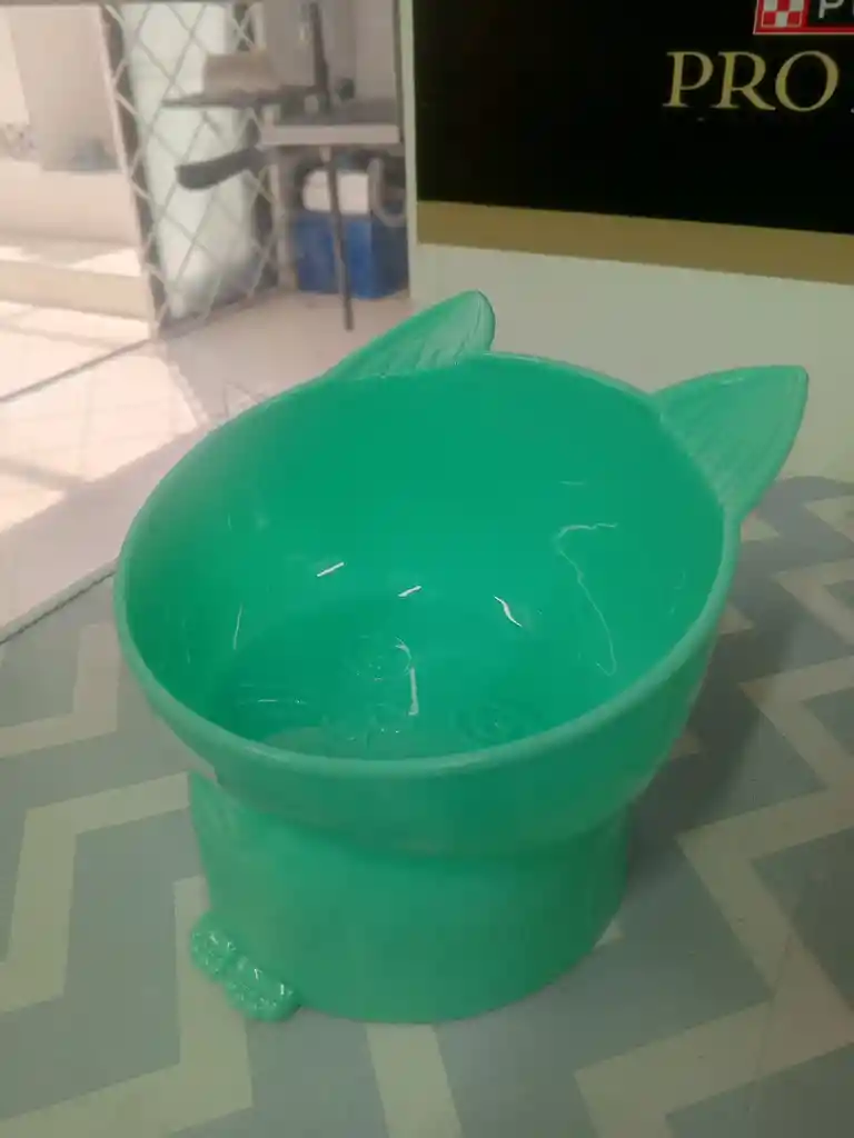 Comedero Elevado Cara De Gato