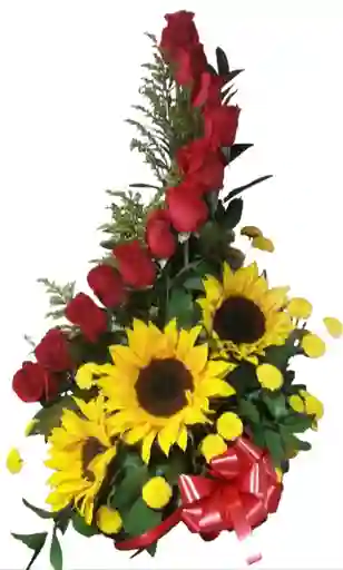 Ramo De Rosas Y Girasol