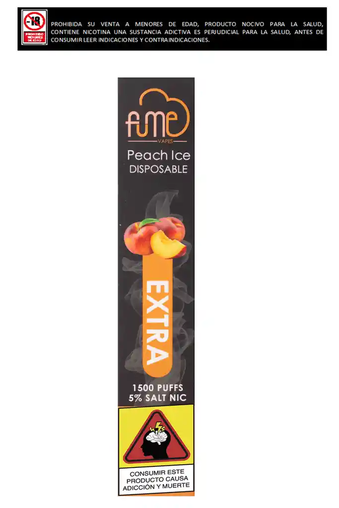 Vapeador Fume Extra 1.500 Puffs Peach Ice