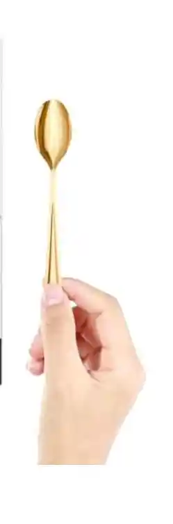 Cucharita Dulcera Desechable Dorada, Cubierto Elegante, Cubierto De Lujo