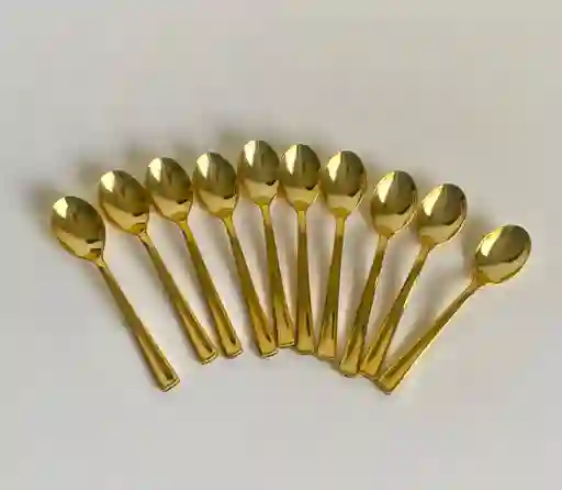 Cucharita Dulcera Desechable Dorada