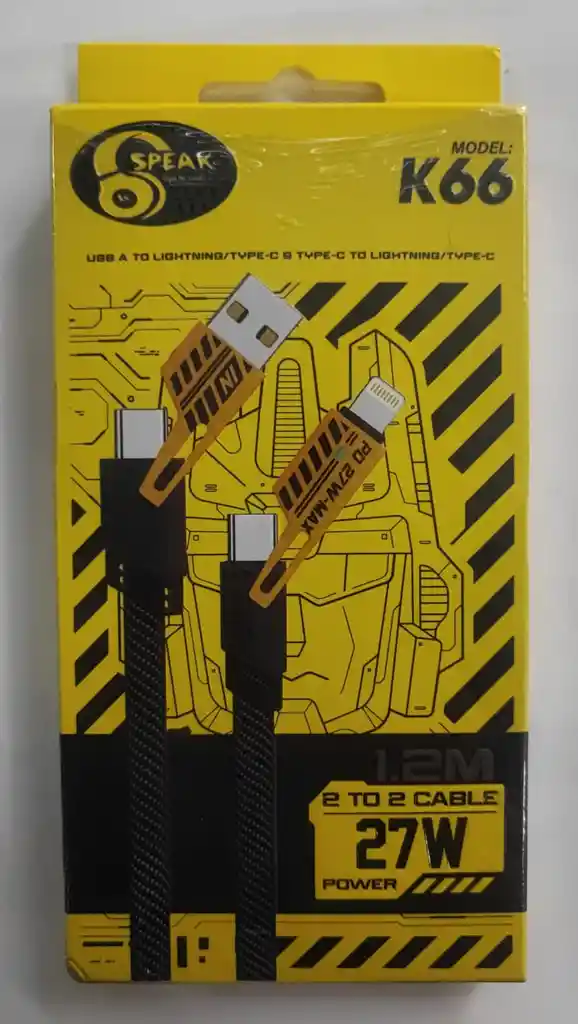 Cable C - Usb - C - Lightning 27w Speak Transformer K66