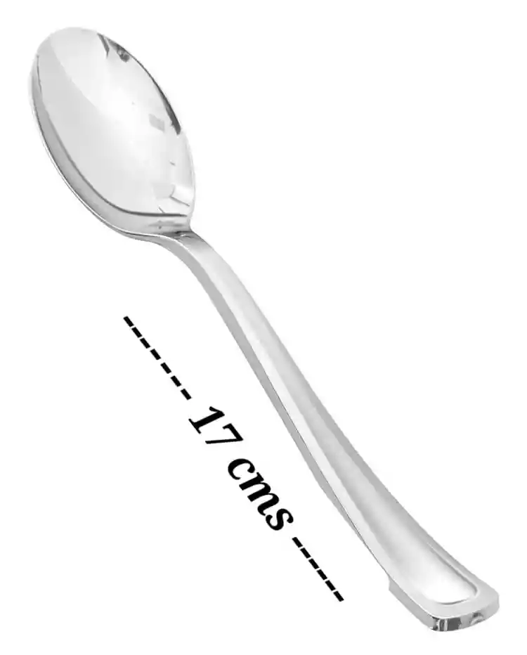 Cuchara Plateada Plástica Desechable, Cubierto De Lujo, Cubierto Elegante