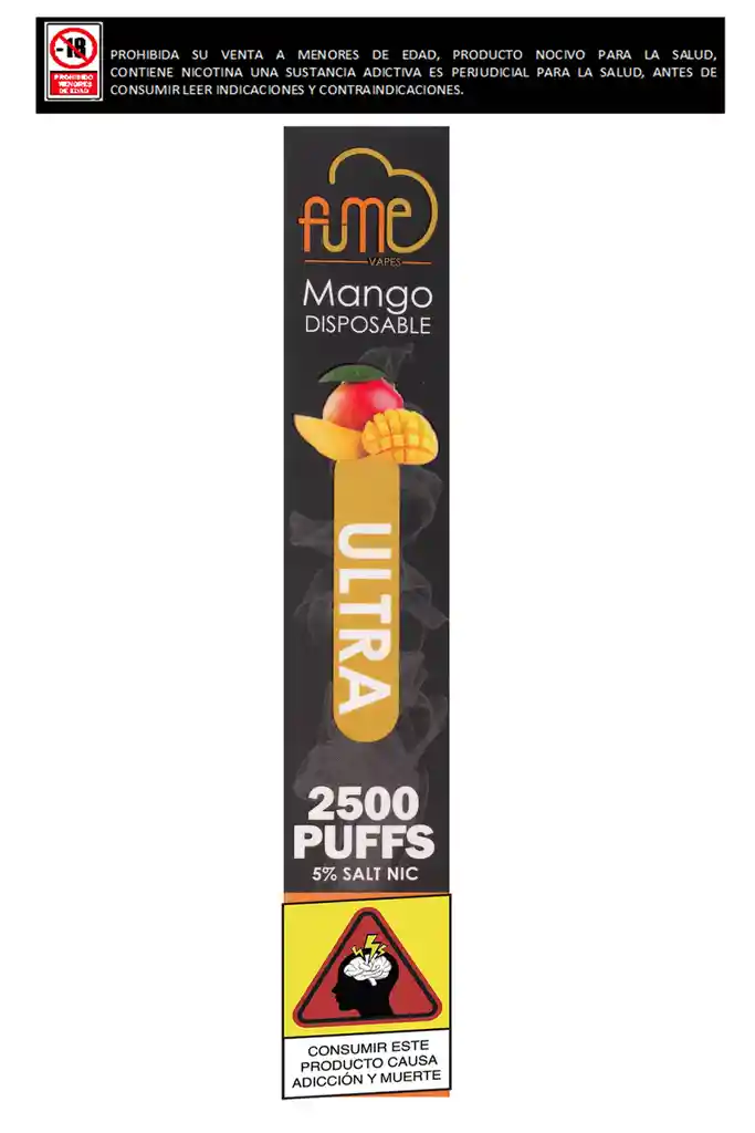 Vapeador Fume Ultra 2.500 Puffs Mango