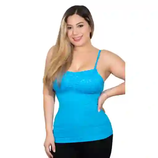 5013-blusa Moldeadora Con Encaje En Busto Color: Turquesa Talla:unica