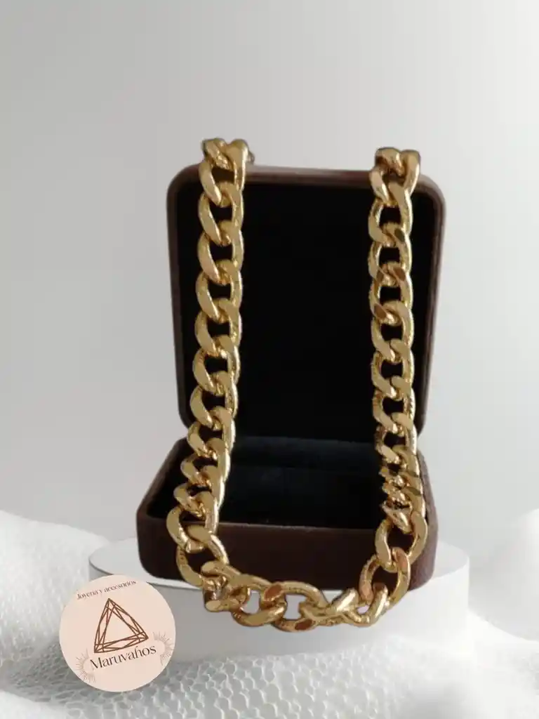 Collar Grueso Aros Oro Golfi