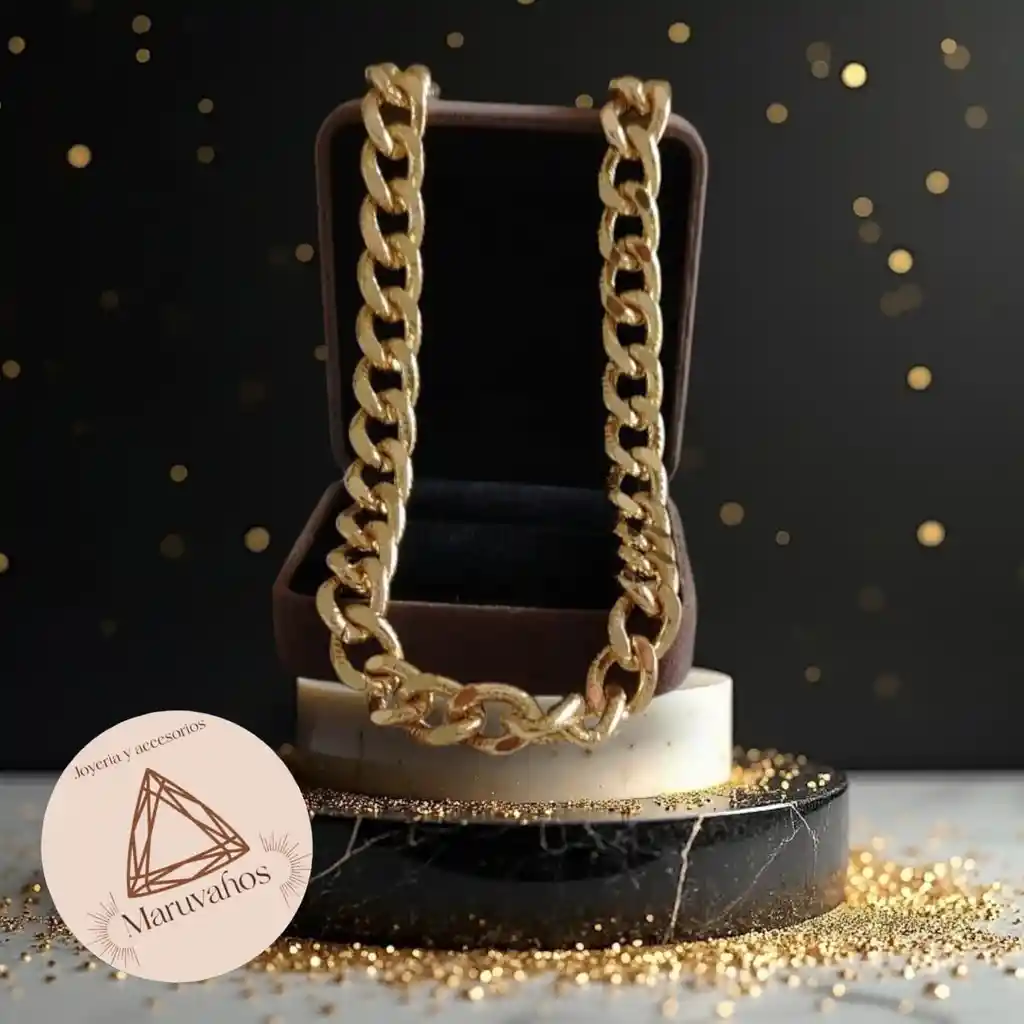 Collar Grueso Aros Oro Golfi
