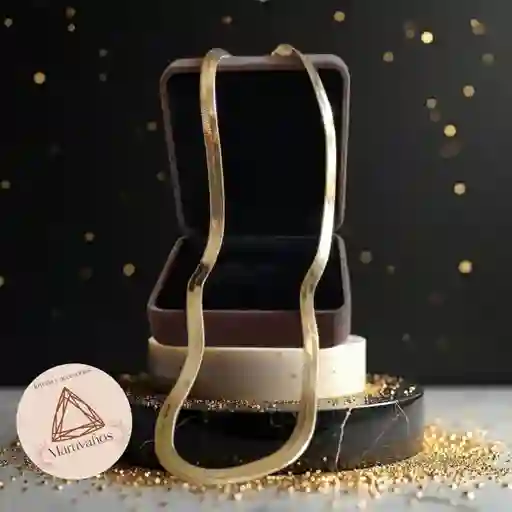 Collar Tejido Plano Oro Golfi