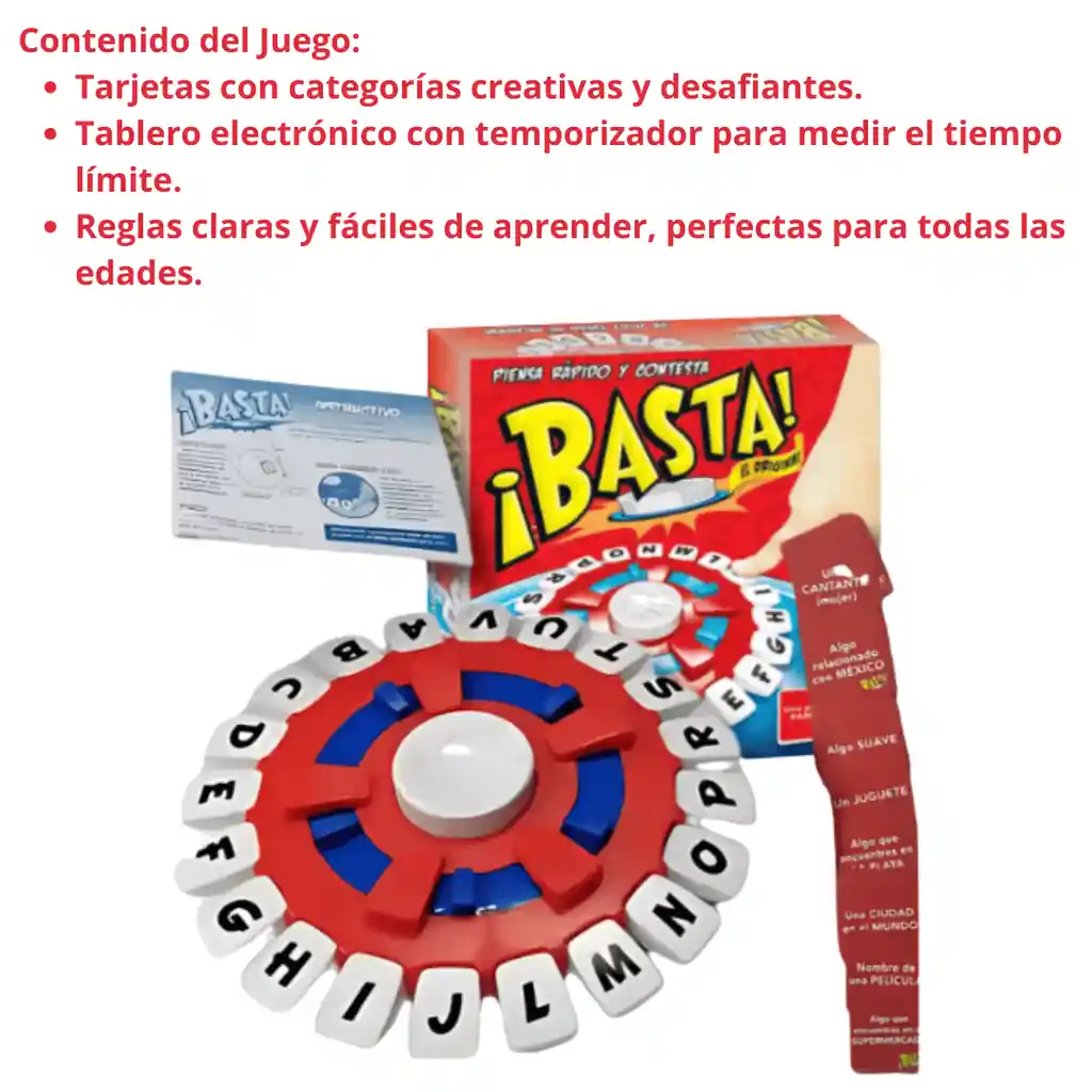 Madeshow Divertido Juego De Mesa Basta Piensa Rapido El Original Familiar